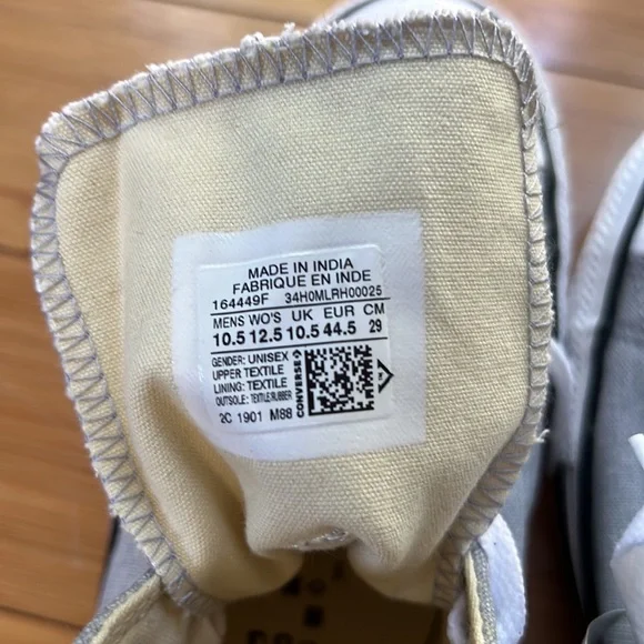 New Converse All Star High Top Lace Up 164449F Grey / White - Picture 7 of 8